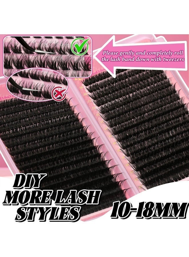 كمايو مجموعة وصلات رموش مكونة من 640 قطعة، مع غراء لاصق للرموش وملقط للرموش، رموش صناعية خفيفة وكثيفة، وصلات رموش فردية للاستخدام المنزلي، رموش صناعية للنساء. - Image 4